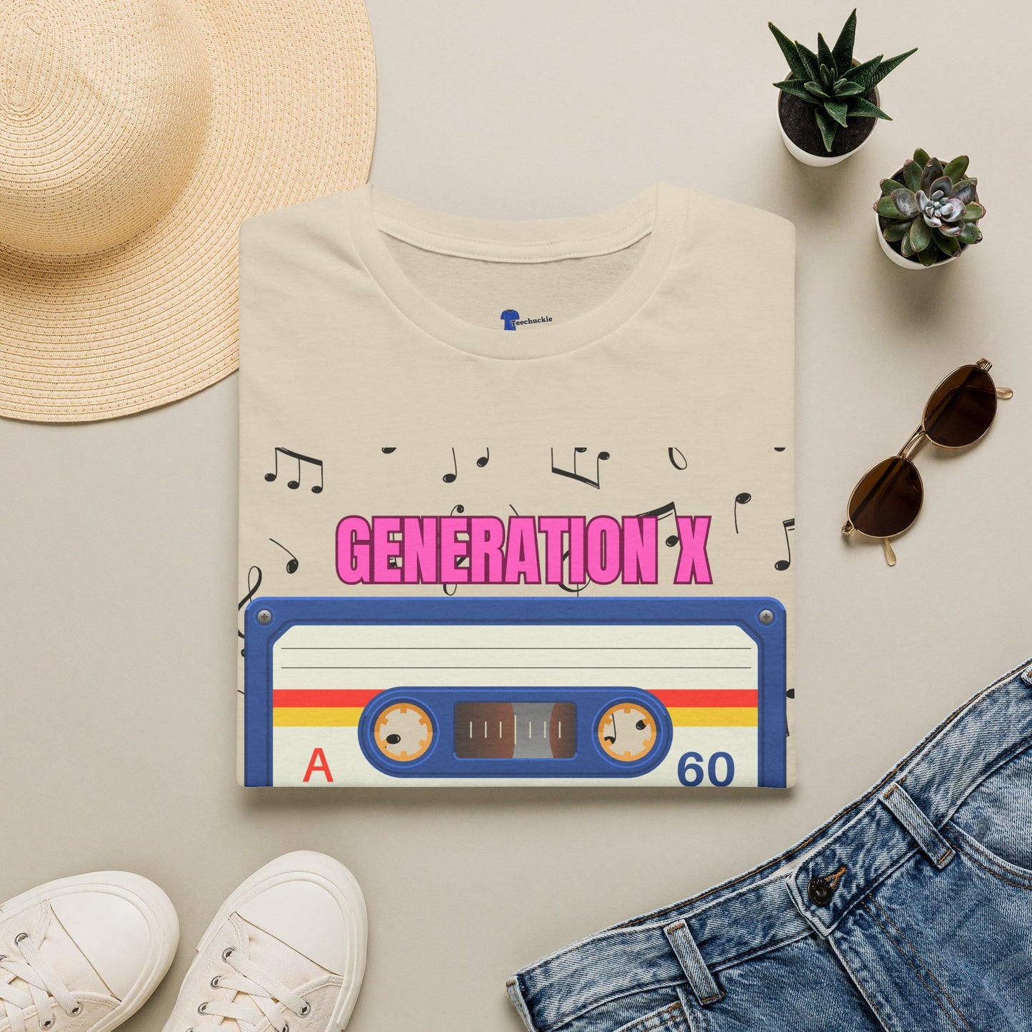 Generation X Shirt 1965 to 1980, Retro 80s Cassette Tape Graphic Tee, Vintage Mixtape Music TShirt, Old School Gen X Apparel Birthday Gift