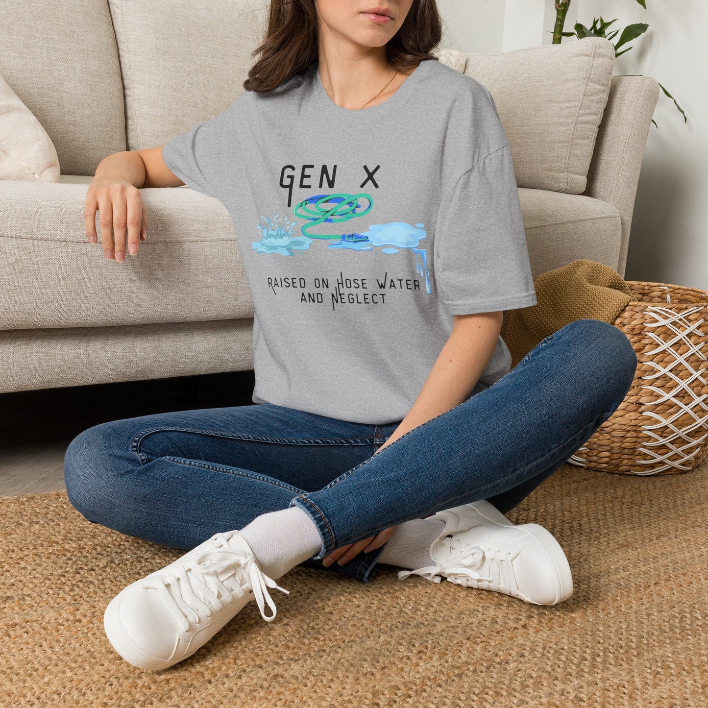 Gen X Hose Water Shirt Funny Generation X T-Shirt, Retro Raised on Hose Water and Neglect Tee, Latchkey Kid Watercolor Graphic