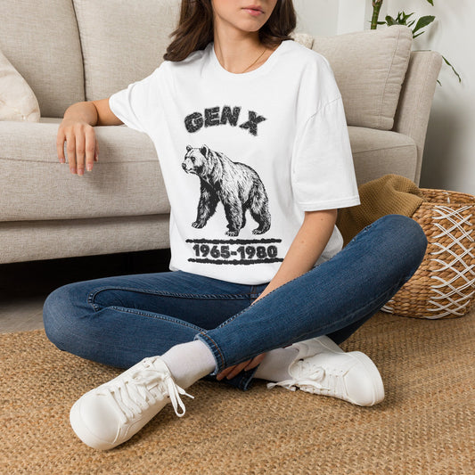 Vintage Gen X Bear T-Shirt, Retro 1965-1980 Generation X Shirt, Distressed Grizzly Bear Graphic Tee, 70s 80s Nostalgia Gift