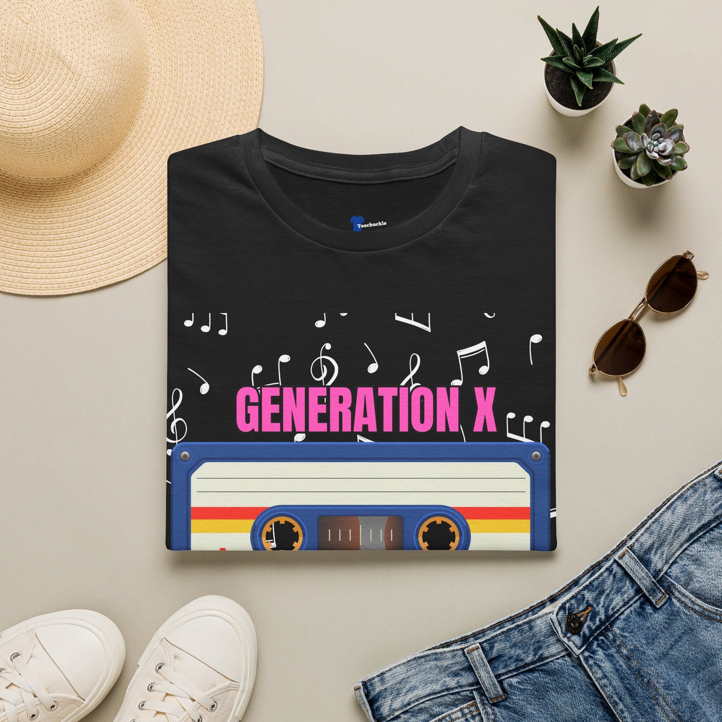 Generation X Shirt 1965 to 1980, Retro 80s Cassette Tape Graphic Tee, Vintage Mixtape Music TShirt, Old School Gen X Apparel Birthday Gift