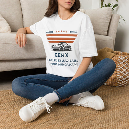 Gen X Fueled By Lead Based Paint Graphic Tee | Vintage Car Funny T-Shirt