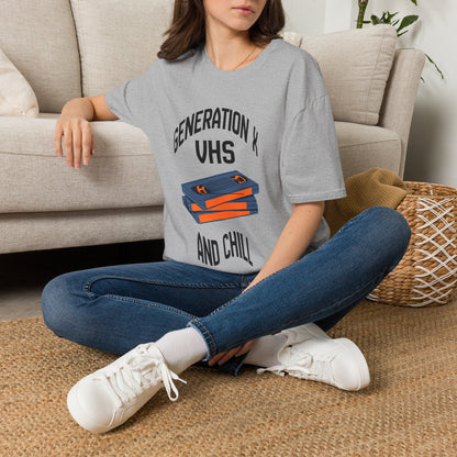 Funny Gen X VHS and Chill T-Shirt - Retro 80s 90s Nostalgia Graphic Tee