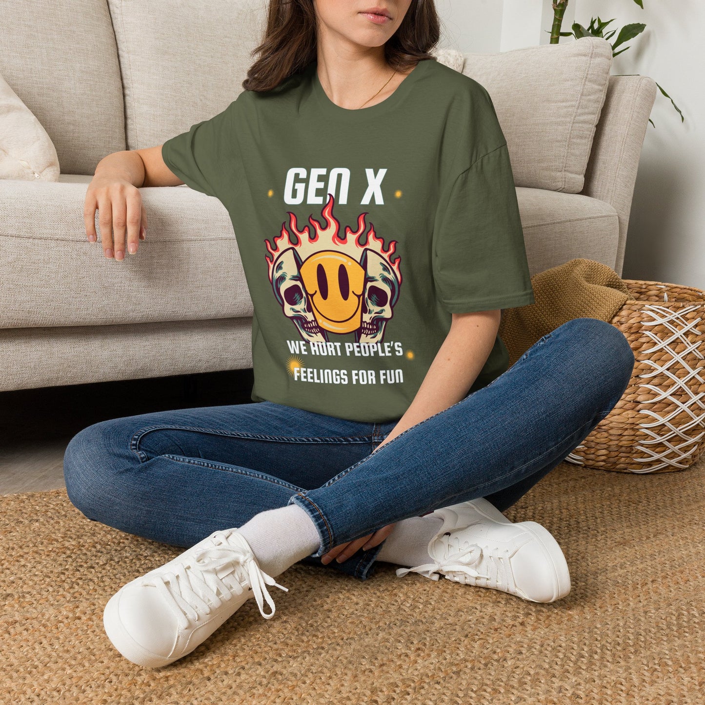 Gen X Shirt We Hurt People's Feelings For Fun T-Shirt, Funny Generation X Sarcastic Tee, Grunge Skull Smiley Face Graphic, Retro 90s Gift
