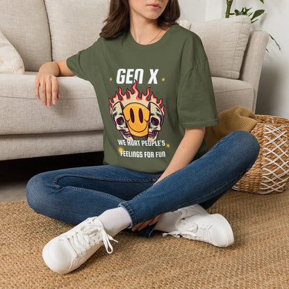 Gen X Shirt We Hurt People's Feelings For Fun T-Shirt, Funny Generation X Sarcastic Tee, Grunge Skull Smiley Face Graphic, Retro 90s Gift