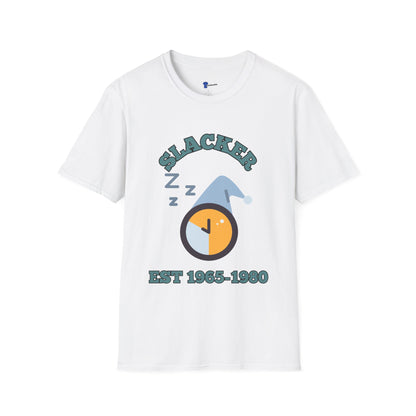 Vintage Gen X Slacker Shirt, Retro 1965-1980 Graphic T-Shirt, 90s Grunge Aesthetic Tee, Funny Generation Birthday Gift, Sarcastic Nostalgia Apparel, Cozy Couch Sleeping Clock Top