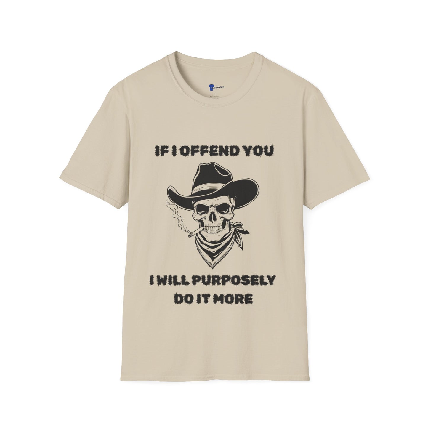 Cowboy Skull Design Sarcastic Gen X Cowboy Skull Shirt, If I Offend You Funny Outlaw T-Shirt, Rebel Western Graphic Tee, Unapologetic Humor Gift, Defiant Statement Clothing, Country Skull Apparel