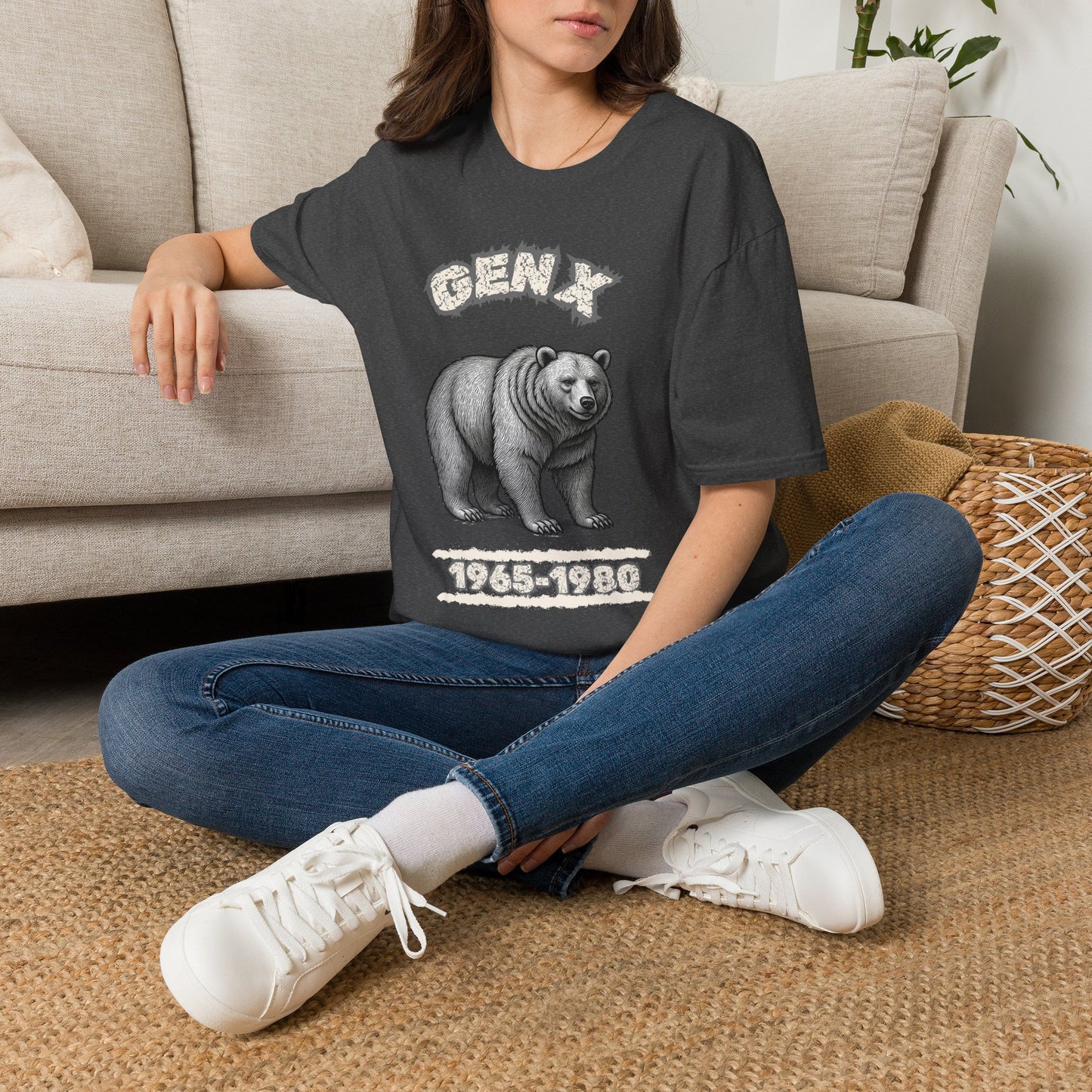 Vintage Gen X Bear T-Shirt, Retro 1965-1980 Generation X Shirt, Distressed Grizzly Bear Graphic Tee, 70s 80s Nostalgia Gift