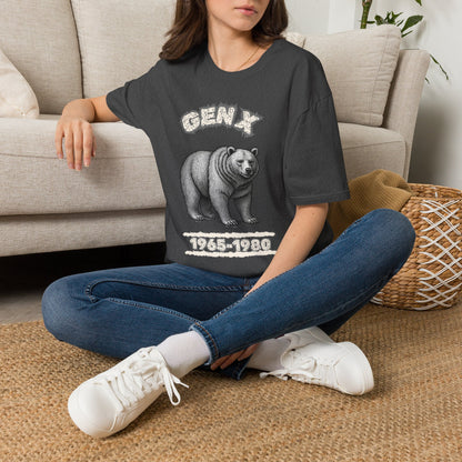 Vintage Gen X Bear T-Shirt, Retro 1965-1980 Generation X Shirt, Distressed Grizzly Bear Graphic Tee, 70s 80s Nostalgia Gift