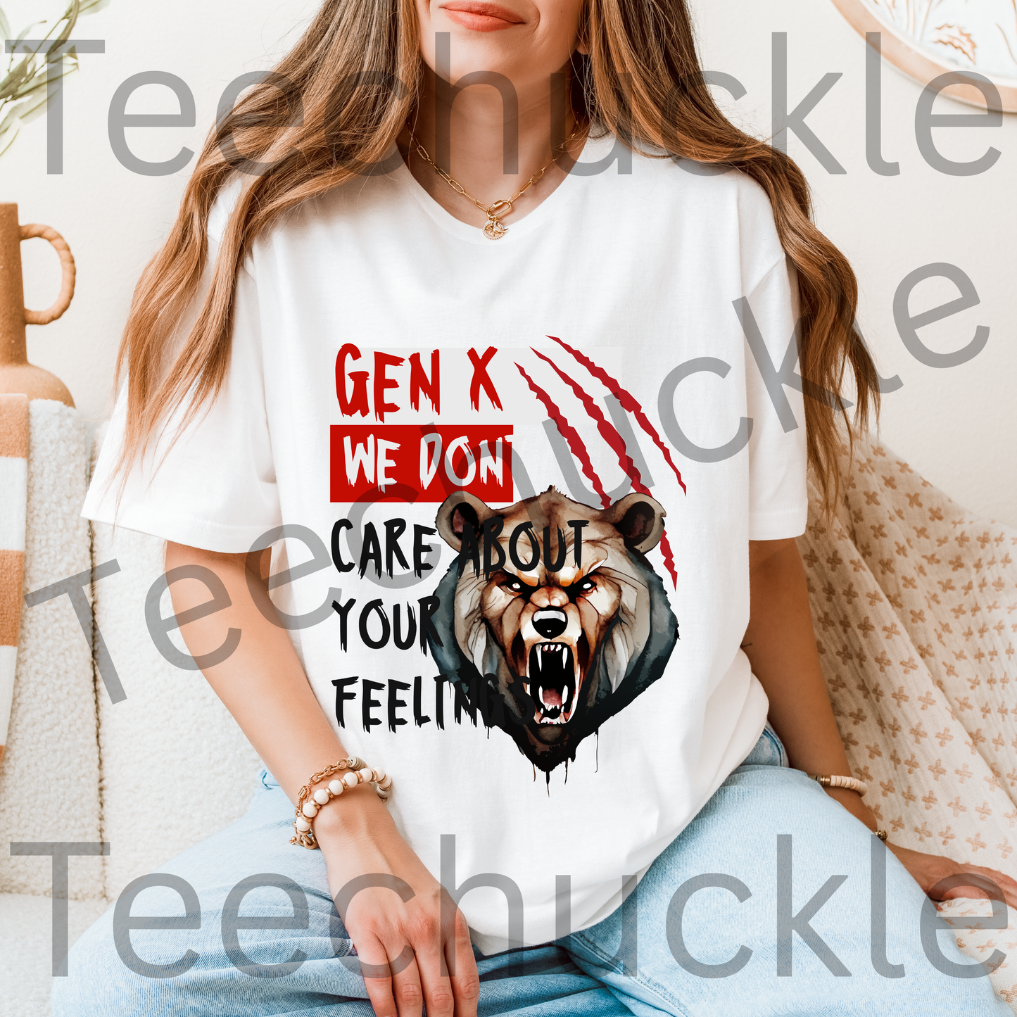 Teechuckle Unisex Gen x, We Don`t Care About Your Feelings T-shirt