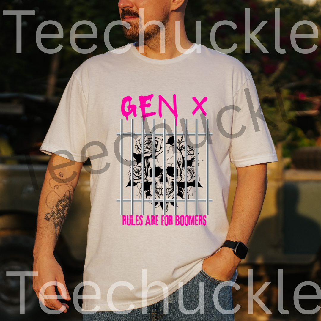 Teechuckle Unisex Gen x Rules Are For Boomers T-shirt