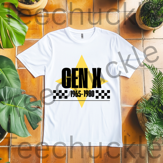 Teechuckle Unisex Gen x 1965-1980 T-shirt