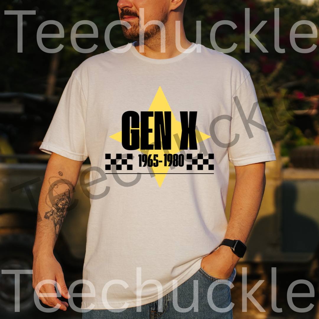 Teechuckle Unisex Gen x 1965-1980 T-shirt