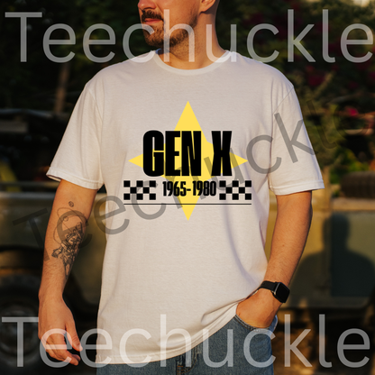 Teechuckle Unisex Gen x 1965-1980 T-shirt
