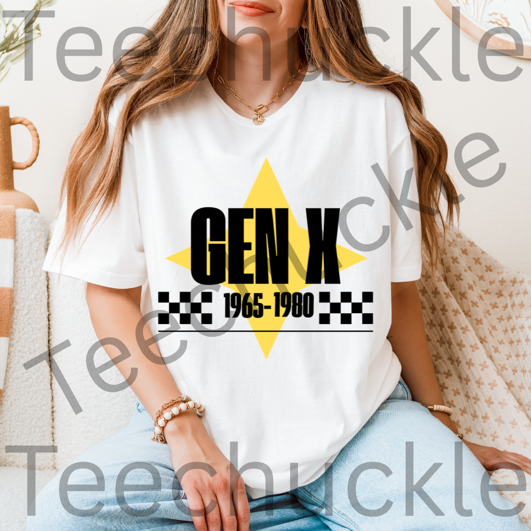 Teechuckle Unisex Gen x 1965-1980 T-shirt