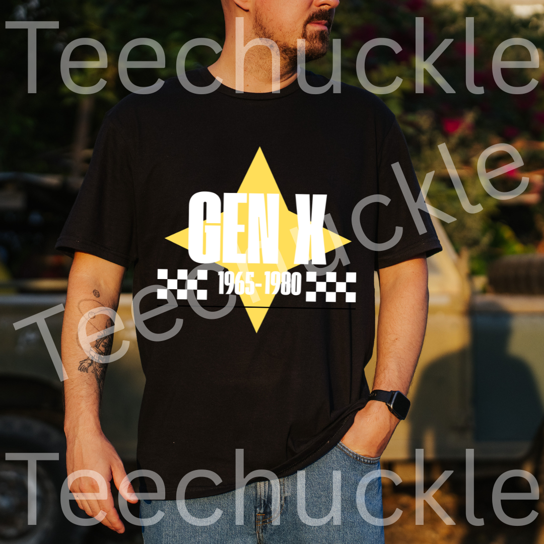 Teechuckle Unisex Gen x 1965-1980 T-shirt