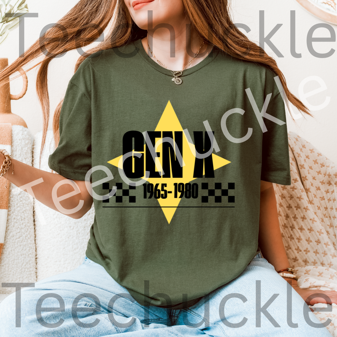 Teechuckle Unisex Gen x 1965-1980 T-shirt