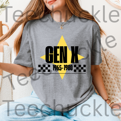 Teechuckle Unisex Gen x 1965-1980 T-shirt