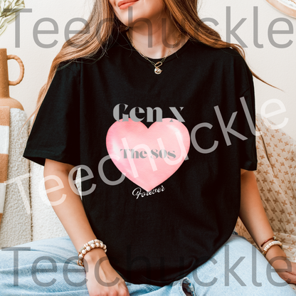Teechuckle, Unisex Gen x Loves the 80s forever t-shirt