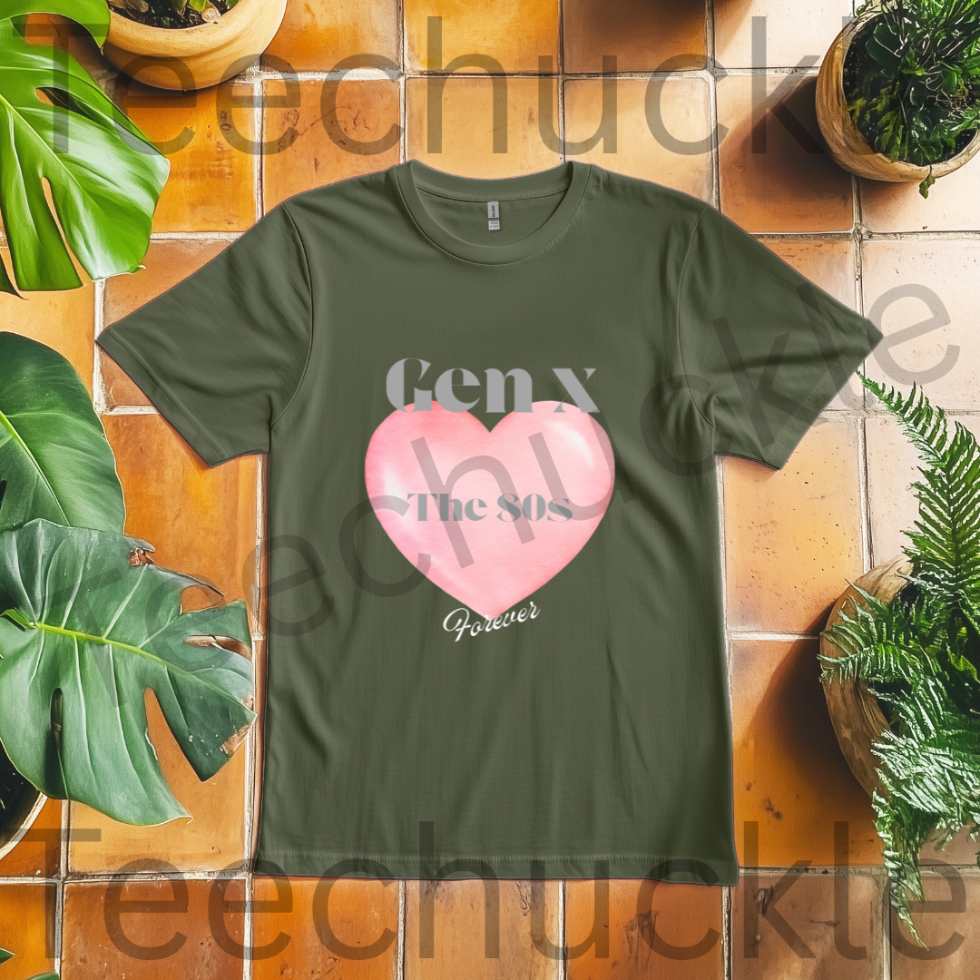 Teechuckle, Unisex Gen x Loves the 80s forever t-shirt
