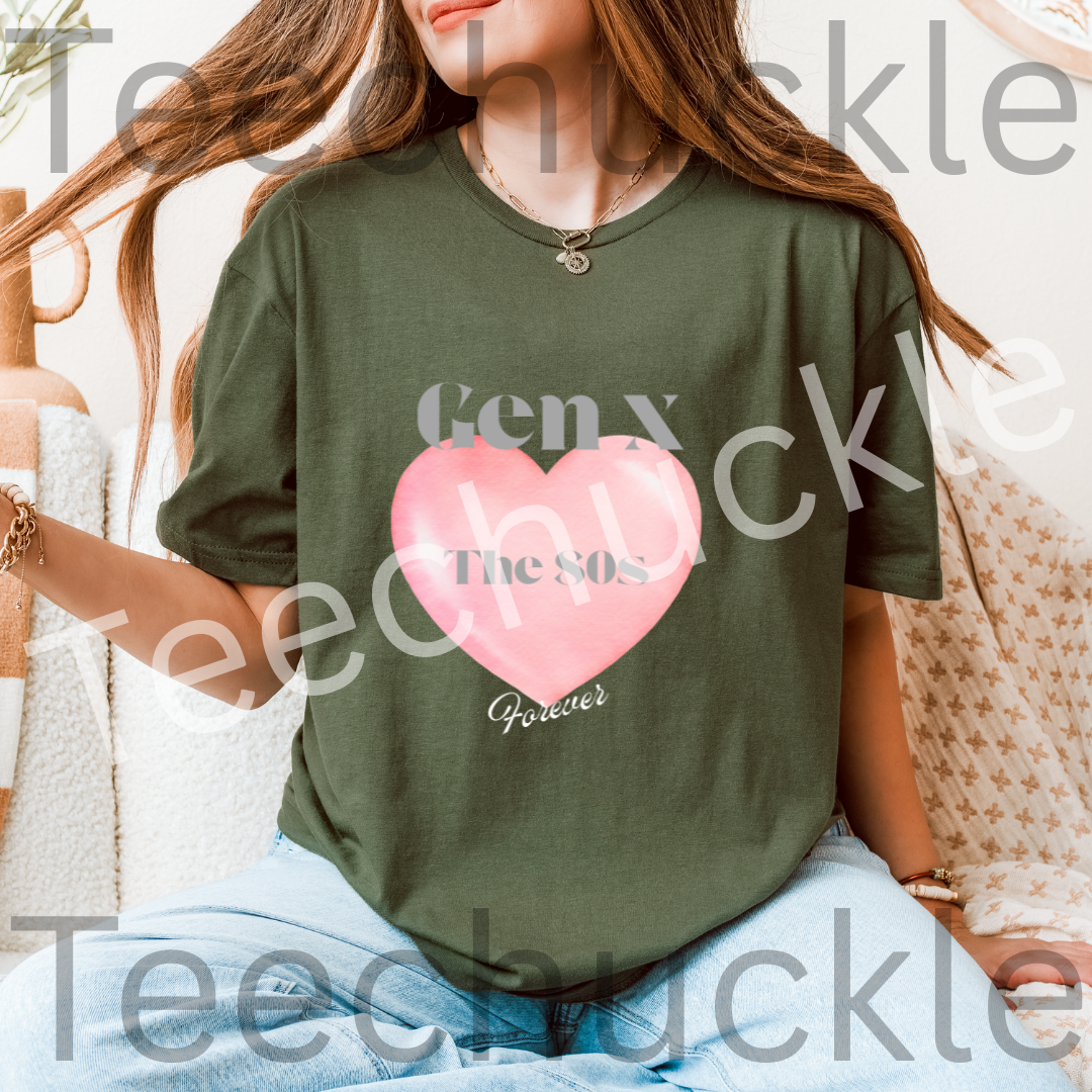 Teechuckle, Unisex Gen x Loves the 80s forever t-shirt