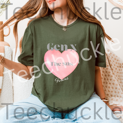 Teechuckle, Unisex Gen x Loves the 80s forever t-shirt