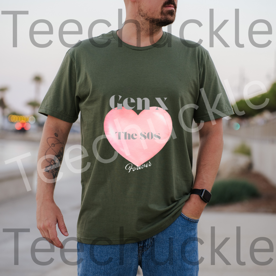 Teechuckle, Unisex Gen x Loves the 80s forever t-shirt