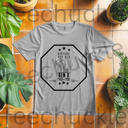 Teechuckle Unisex Gen x 1965-1980, Vintage Not Old T-shirt