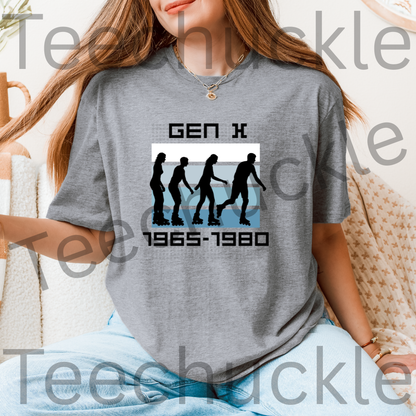 Teechuckle Unisex Gen x 1965-1980 T-shirt