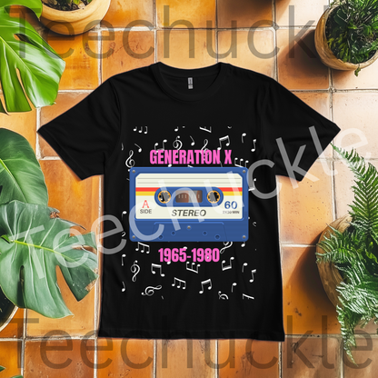 Teechuckle Unisex Gen x 1965-1980 T-shirt