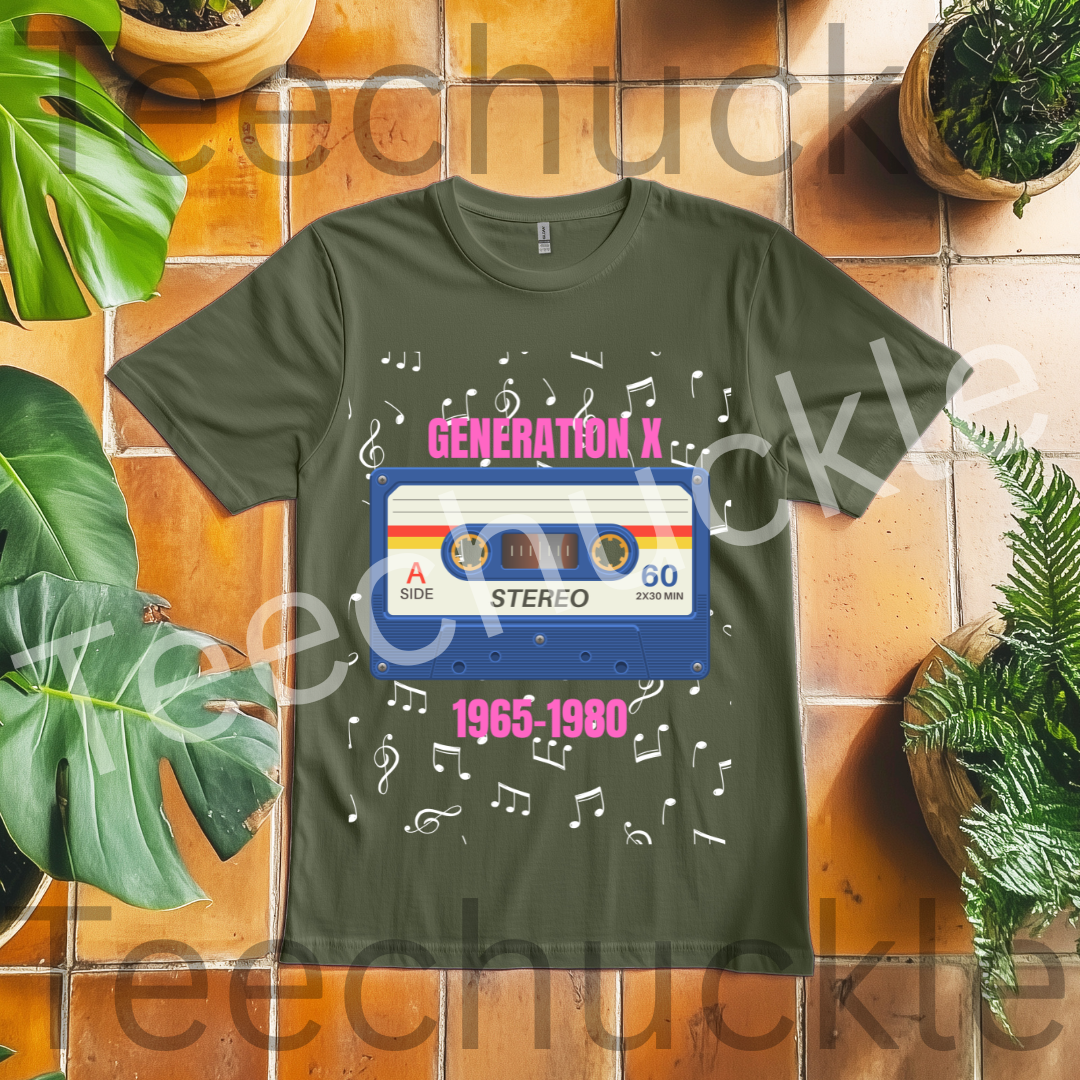Teechuckle Unisex Gen x 1965-1980 T-shirt
