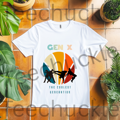 Teechuckle Unisex Gen x The coolest Generation T-shirt