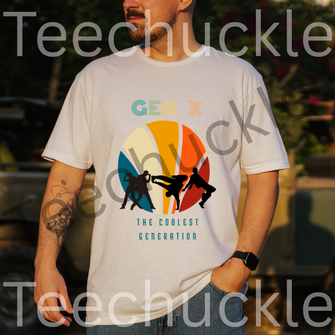 Teechuckle Unisex Gen x The coolest Generation T-shirt