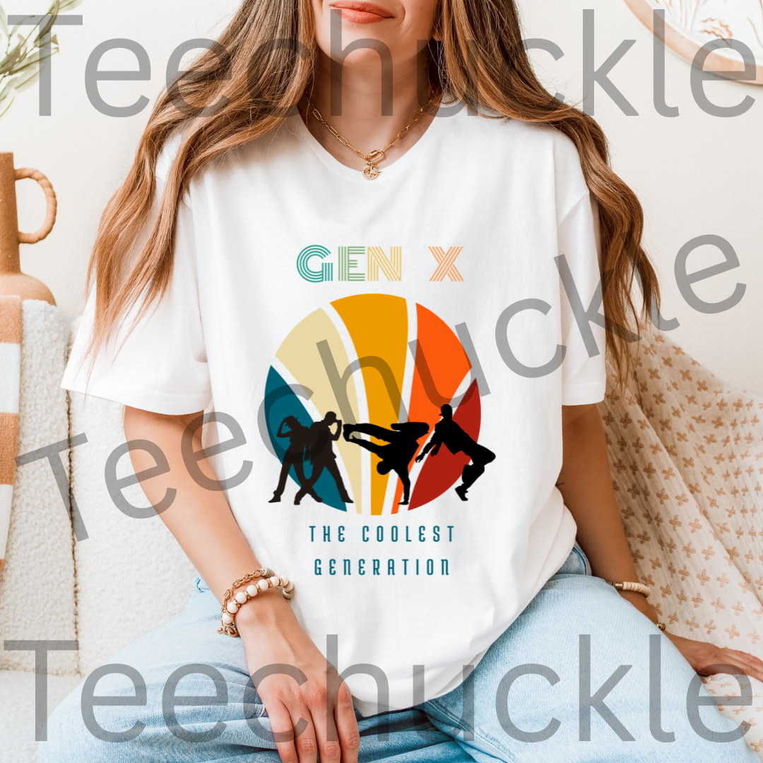 Teechuckle Unisex Gen x The coolest Generation T-shirt