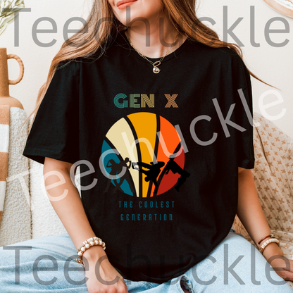 Teechuckle Unisex Gen x The coolest Generation T-shirt