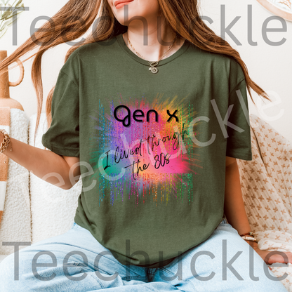 Teechuckle Unisex Gen x I Lived Through The 80`s T-shirt