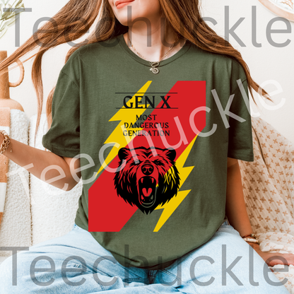 Teechuckle Unisex Gen x - The Most Dangerous Generation T-shirt