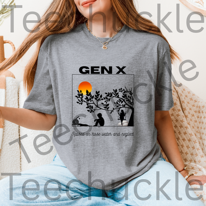 Teechuckle Unisex Gen x Raised on Hose Water and Neglect T-shirt