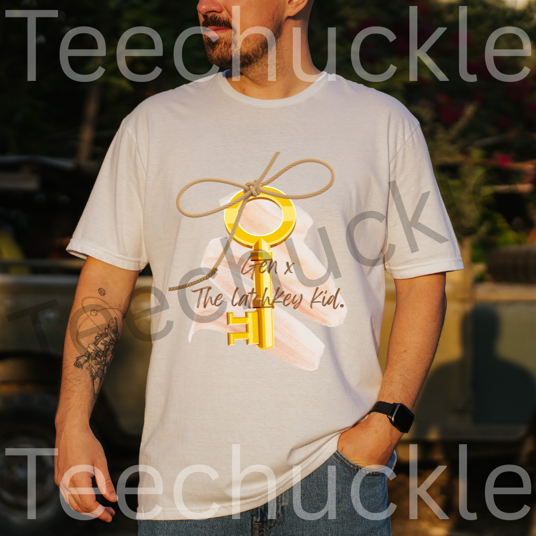 Teechuckle Unisex Gen x The latchkey kids T-shirt