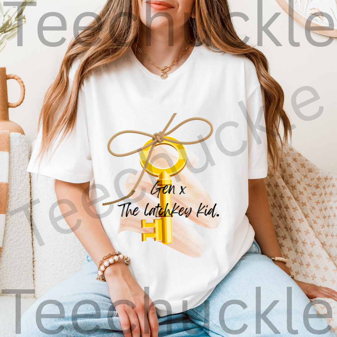 Teechuckle Unisex Gen x The latchkey kids T-shirt