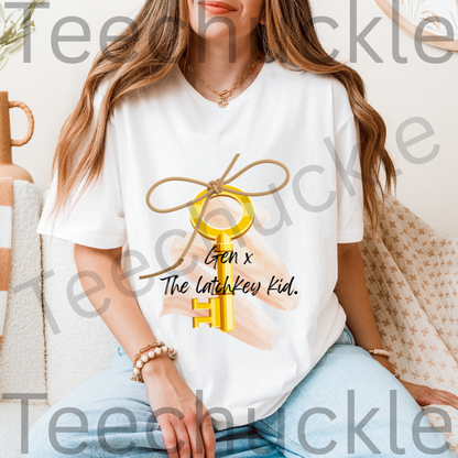 Teechuckle Unisex Gen x The latchkey kids T-shirt