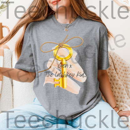 Teechuckle Unisex Gen x The latchkey kids T-shirt