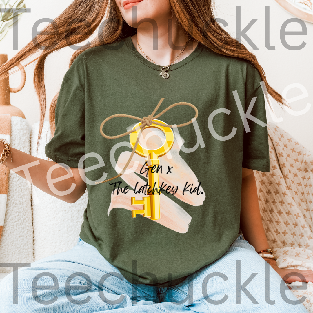 Teechuckle Unisex Gen x The latchkey kids T-shirt