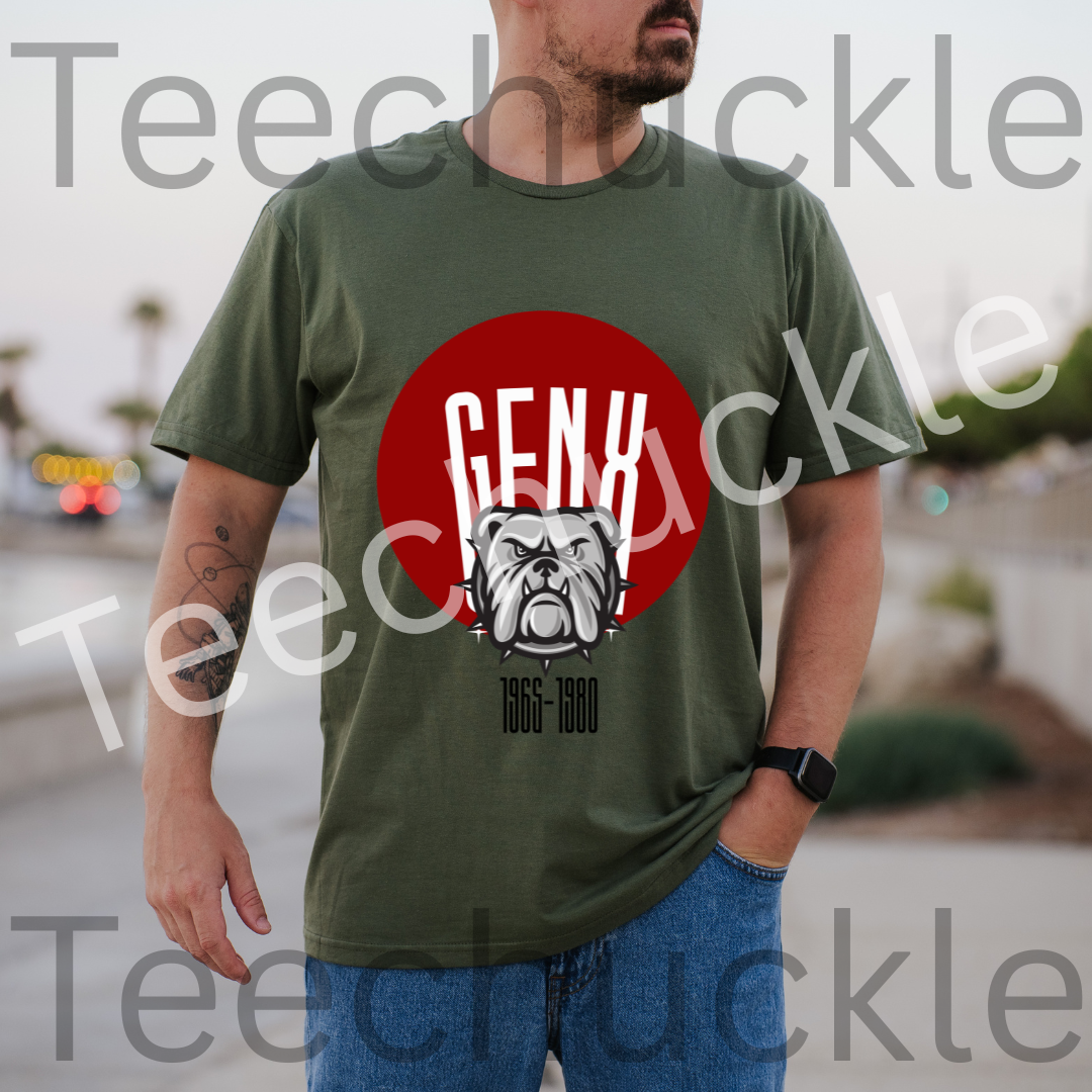 Teechuckle Unisex Gen x 1965-1980 Bulldog t-shirt
