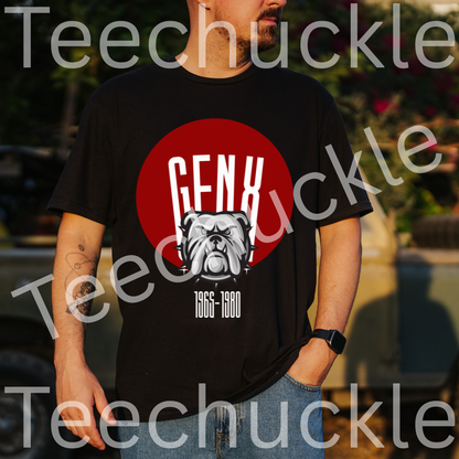 Teechuckle Unisex Gen x 1965-1980 Bulldog t-shirt
