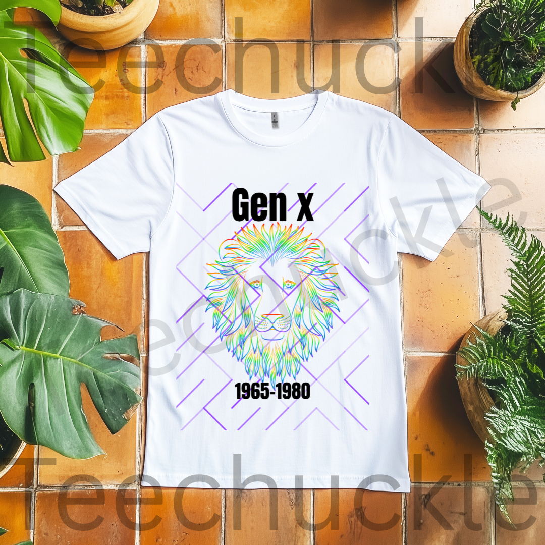 Teechuckle Unisex Gen x 1965-1980 Lion T-shirt