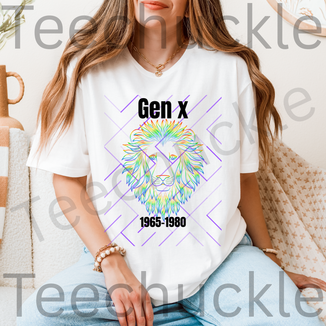 Teechuckle Unisex Gen x 1965-1980 Lion T-shirt
