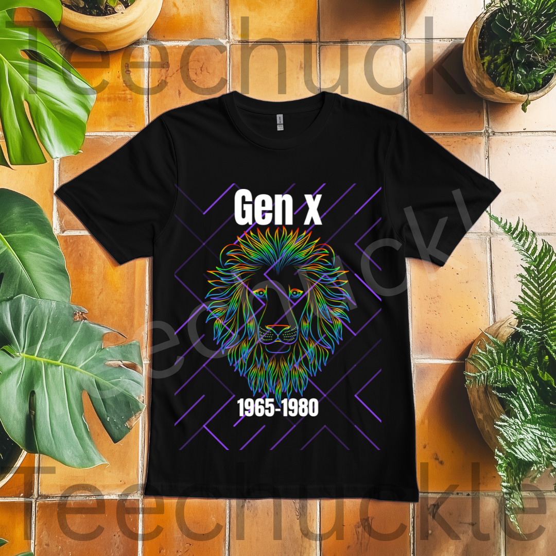 Teechuckle Unisex Gen x 1965-1980 Lion T-shirt