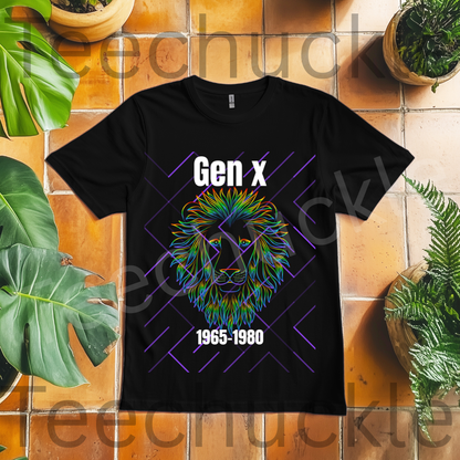 Teechuckle Unisex Gen x 1965-1980 Lion T-shirt