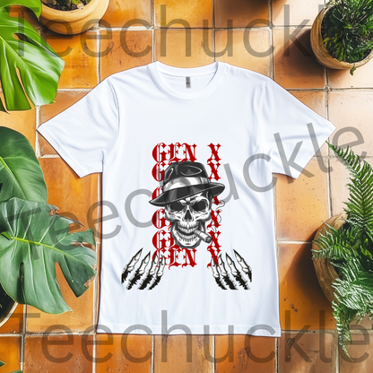 Teechuckle Unisex Gen x ,Skull T-shirt