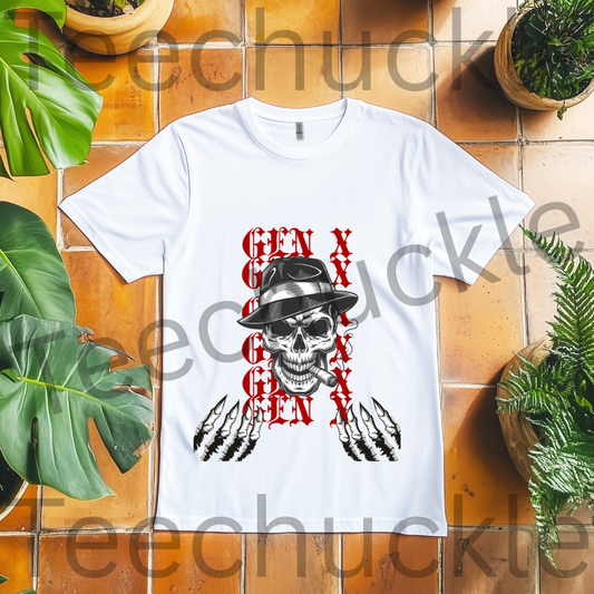 Teechuckle Unisex Gen x ,Skull T-shirt